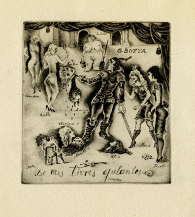  Michel Fingesten  (Buczkowitz, 1883 - Cerisano, 1943) : Lotto composto di 6 ex libris.  - Auction Old Masters, Modern and Contemporary Art - Libreria Antiquaria Gonnelli - Casa d'Aste - Gonnelli Casa d'Aste