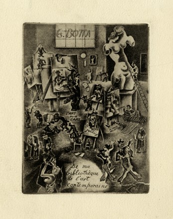  Michel Fingesten  (Buczkowitz, 1883 - Cerisano, 1943) : Lotto composto di 6 ex libris.  - Auction Old Masters, Modern and Contemporary Art - Libreria Antiquaria Gonnelli - Casa d'Aste - Gonnelli Casa d'Aste