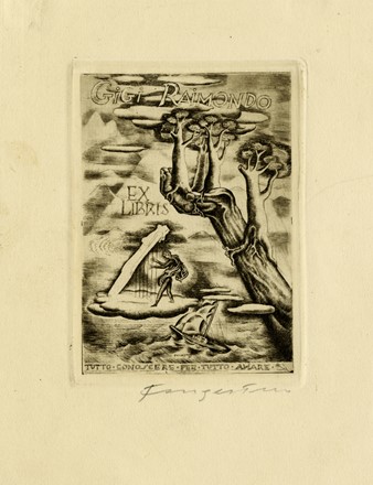 Michel Fingesten  (Buczkowitz, 1883 - Cerisano, 1943) : Lotto composto di 6 ex libris.  - Auction Old Masters, Modern and Contemporary Art - Libreria Antiquaria Gonnelli - Casa d'Aste - Gonnelli Casa d'Aste