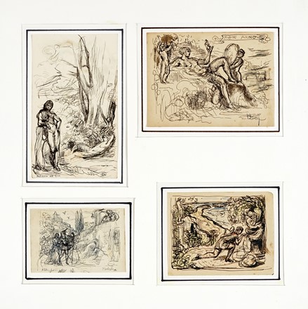  David Abraham Bueno de Mesquita  (Amsterdam, 1889 - Firenze, 1962) : Lotto composto di 6 disegni.  - Asta Asta di beneficenza. Dalla collezione di Franco Lucini. - Libreria Antiquaria Gonnelli - Casa d'Aste - Gonnelli Casa d'Aste