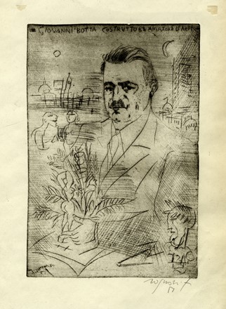  Raoul Dal Molin Ferenzona  (Firenze, 1879 - Milano, 1946) : Lotto composto di 3 ex libris per Giovanni Botta.  Franco Rognoni  (Milano, 1913 - 1999)  - Auction Old Masters, Modern and Contemporary Art - Libreria Antiquaria Gonnelli - Casa d'Aste - Gonnelli Casa d'Aste