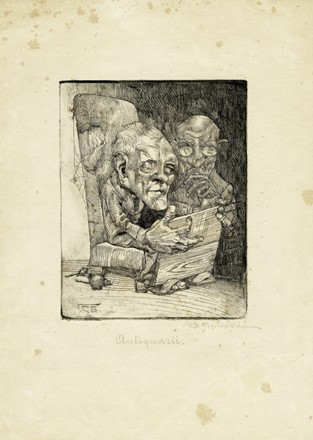 Lotto composto di 2 incisioni.  Albert Robida  (Compi�gne, 1848 - Neuilly-sur-Seine, 1926), Giovan Battista Galizzi  (Bergamo, 1882 - 1963)  - Asta Asta di beneficenza. Dalla collezione di Franco Lucini. - Libreria Antiquaria Gonnelli - Casa d'Aste - Gonnelli Casa d'Aste