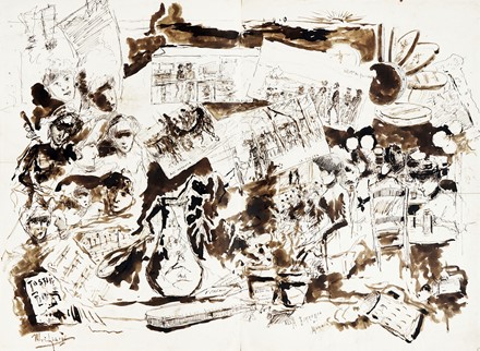  Luigi Levi (detto Ulvi Liegi)  (Livorno, 1858 - 1939) : Vari disegni e schizzi su stesso bifolio.  - Auction Old Masters, Modern and Contemporary Art - Libreria Antiquaria Gonnelli - Casa d'Aste - Gonnelli Casa d'Aste