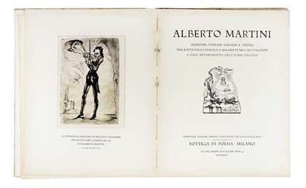  Alberto Martini  (Oderzo, 1876 - Milano, 1954) : Trentuna fantasie bizzarre e crudeli precedute dalla diabolica imagine di Niccol� Paganini e dall'autoritratto dell'uomo pallido.  - Asta Asta di beneficenza. Dalla collezione di Franco Lucini. - Libreria Antiquaria Gonnelli - Casa d'Aste - Gonnelli Casa d'Aste