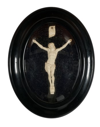  Scuola francese della seconda met� del XIX secolo : Crocefisso / Testa di Cristo coronato di spine.  - Auction Old Masters, Modern and Contemporary Art - Libreria Antiquaria Gonnelli - Casa d'Aste - Gonnelli Casa d'Aste