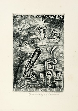  Michel Fingesten  (Buczkowitz, 1883 - Cerisano, 1943) : Disegno preparatorio per l'Ex Libris Ivan e Maria Lombardo.  - Auction Old Masters, Modern and Contemporary Art - Libreria Antiquaria Gonnelli - Casa d'Aste - Gonnelli Casa d'Aste