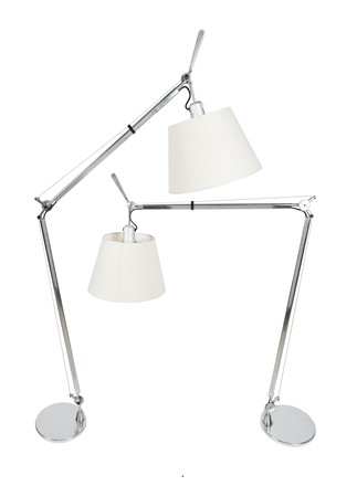  Michele De Lucchi  (Ferrara, 1951) : Coppia di lampade da terra Tolomeo.  Giancarlo Fassina  (Milano, 1935 - 2019)  - Auction Old Masters, Modern and Contemporary Art - Libreria Antiquaria Gonnelli - Casa d'Aste - Gonnelli Casa d'Aste