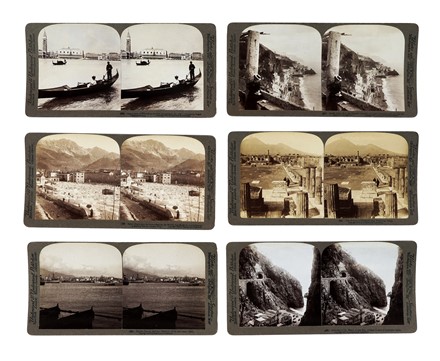  Geografia e viaggi : Raccolta di 76 fotografie stereoscopiche in b/n su cartoncino grigio con stampigliatura Works and Studios. Arlington, N.J. Littleton N.H., Washington, D.C. Underwood & Underwood, Publishers.  - Auction Books, Autographs and Manuscripts - Libreria Antiquaria Gonnelli - Casa d'Aste - Gonnelli Casa d'Aste