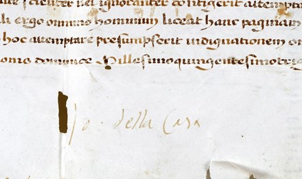 Bolla pergamenacea di papa Clemente VII con firma autografa di Giovanni della Casa. Storia, Storia, Diritto e Politica  - Auction Books, Autographs and Manuscripts - Libreria Antiquaria Gonnelli - Casa d'Aste - Gonnelli Casa d'Aste