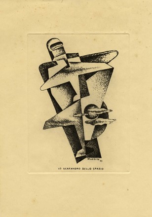  Domenico (detto Mino) Delle Site  (Lecce, 1914 - Roma, 1996) : Lo scafandro dello spazio.  Claris Marcello [pseud. per Clari Giacomo]  - Asta Arte Antica, Moderna e Contemporanea - Libreria Antiquaria Gonnelli - Casa d'Aste - Gonnelli Casa d'Aste