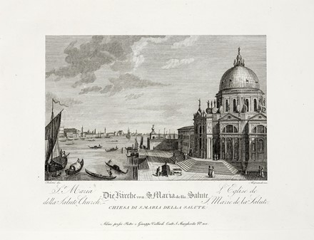  Vincenzo Chilone  (Venezia, 1758 - 1839), Giacomo Aliprandi  (Bassano, 1775 - Venezia, 1855) : Album di Venezia disegnato da V. Chilone ed intagliato in rame da Aliprandi in XXII tavole.  - Auction Old Masters, Modern and Contemporary Art - Libreria Antiquaria Gonnelli - Casa d'Aste - Gonnelli Casa d'Aste