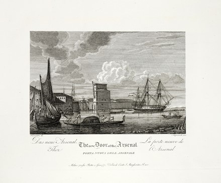  Vincenzo Chilone  (Venezia, 1758 - 1839), Giacomo Aliprandi  (Bassano, 1775 - Venezia, 1855) : Album di Venezia disegnato da V. Chilone ed intagliato in rame da Aliprandi in XXII tavole.  - Auction Old Masters, Modern and Contemporary Art - Libreria Antiquaria Gonnelli - Casa d'Aste - Gonnelli Casa d'Aste