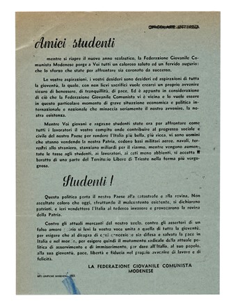 Raccolta di 85 tra notificazioni, inviti e manifesti di ambito propagandistico ed elettorale, alcuni senza autorizzazione all'affissione.  - Asta Libri, autografi e manoscritti - Libreria Antiquaria Gonnelli - Casa d'Aste - Gonnelli Casa d'Aste