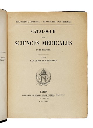 Catalogue des Sciences Medicales. Tome Premier (-Troisieme). Medicina  - Auction Libri, Autografi e Manoscritti - Libreria Antiquaria Gonnelli - Casa d'Aste - Gonnelli Casa d'Aste