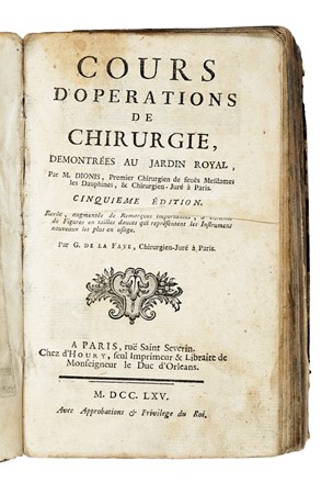  Dionis Pierre : Cours d'operations chirurgie...  - Asta Libri, Autografi e Manoscritti - Libreria Antiquaria Gonnelli - Casa d'Aste - Gonnelli Casa d'Aste