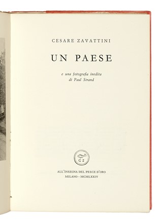  Zavattini Cesare : Un paese. Libro d'Artista, Letteratura italiana, Collezionismo e Bibliografia, Letteratura  - Auction Libri, Autografi e Manoscritti - Libreria Antiquaria Gonnelli - Casa d'Aste - Gonnelli Casa d'Aste