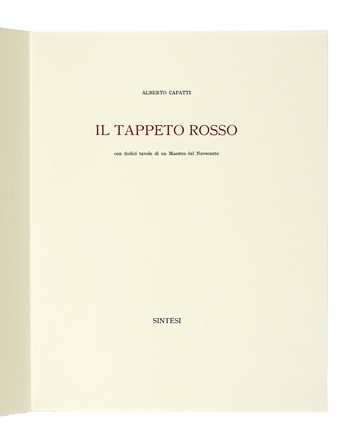  Capatti Alberto : Il tappeto rosso, con dodici tavole di un Maestro del Novecento. Erotica, Libro d'Artista, Figurato, Letteratura, Collezionismo e Bibliografia, Collezionismo e Bibliografia  Marcello Dudovich  (Trieste, 1878 - Milano, 1962)  - Auction Libri, Autografi e Manoscritti - Libreria Antiquaria Gonnelli - Casa d'Aste - Gonnelli Casa d'Aste