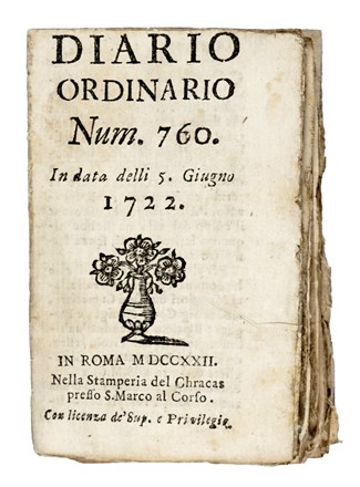 Diario ordinario... Storia, Storia, Diritto e Politica  - Auction Libri, Autografi e Manoscritti - Libreria Antiquaria Gonnelli - Casa d'Aste - Gonnelli Casa d'Aste