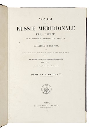  D�midoff Anatole : Voyage dans la Russie Meridionale et la Crim�e par la Hongrie la Valachie et la Moldavie... Geografia e viaggi  Denis-Auguste-Marie Raffet  (Parigi,, 1804 - Genova,, 1860)  - Auction Books, Autographs and Manuscripts - Libreria Antiquaria Gonnelli - Casa d'Aste - Gonnelli Casa d'Aste