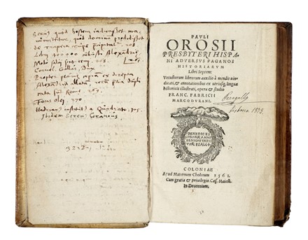  Orosius Paulus : Aduersus paganos historiarum libri septem... Religione  - Auction Libri, Autografi e Manoscritti - Libreria Antiquaria Gonnelli - Casa d'Aste - Gonnelli Casa d'Aste