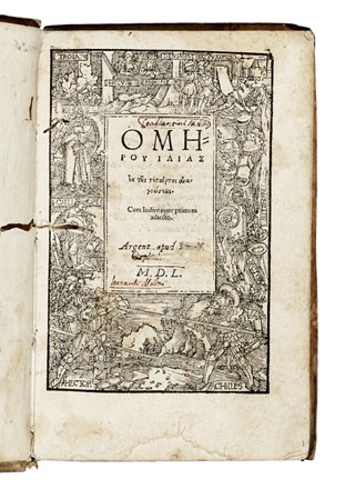  Homerus : Ilias.  - Asta Libri, Autografi e Manoscritti - Libreria Antiquaria Gonnelli - Casa d'Aste - Gonnelli Casa d'Aste