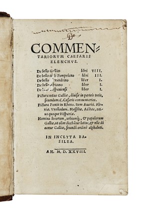  Caesar Gaius Julius : Commentariorum [...] elenchus... Letteratura classica, Militaria, Letteratura, Storia, Diritto e Politica  Giovanni (da Verona) Giocondo  ( - 1515)  - Auction Books, Autographs and Manuscripts - Libreria Antiquaria Gonnelli - Casa d'Aste - Gonnelli Casa d'Aste