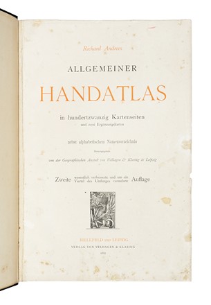  Andree Richard : Allgemeiner handatlas... Atlanti, Geografia e viaggi  - Auction Libri, Autografi e Manoscritti - Libreria Antiquaria Gonnelli - Casa d'Aste - Gonnelli Casa d'Aste