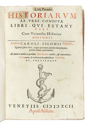  Livius Titus : Historiarum... Storia, Aldina, Storia, Diritto e Politica, Collezionismo e Bibliografia  - Auction Libri, Autografi e Manoscritti - Libreria Antiquaria Gonnelli - Casa d'Aste - Gonnelli Casa d'Aste