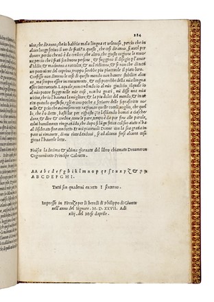  Boccaccio Giovanni : Il Decamerone [...] nuovamente corretto et con diligentia stampato. Letteratura italiana, Letteratura  - Auction Books, Autographs and Manuscripts - Libreria Antiquaria Gonnelli - Casa d'Aste - Gonnelli Casa d'Aste