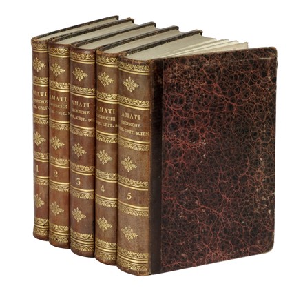  Amati Giacinto : Ricerche storico-critico-scientifiche sulle origini, scoperte, invenzioni [...] Tomo I (-V).  - Asta Libri, Autografi e Manoscritti - Libreria Antiquaria Gonnelli - Casa d'Aste - Gonnelli Casa d'Aste