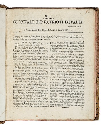 Raccolta di 149 numeri del Giornale de' Patrioti d'Italia  - Asta Libri, Autografi e Manoscritti - Libreria Antiquaria Gonnelli - Casa d'Aste - Gonnelli Casa d'Aste