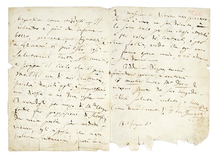  Donizetti Gaetano : Lettera autografa firmata al giornalista di Le Figaro Pietro Cominazzi, Milano. Musica, Musica, Teatro, Spettacolo  - Auction Books, Autographs and Manuscripts - Libreria Antiquaria Gonnelli - Casa d'Aste - Gonnelli Casa d'Aste