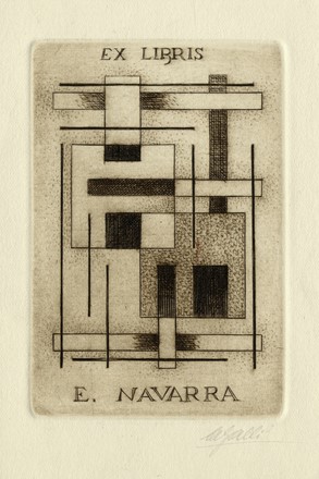  Aldo Galli  (Como, 1906 - Lugano, 1981) : Lotto composto di 7 ex libris.  Mario Radice  (Como, 1898 - Milano, 1987)  - Auction Arte Antica, Moderna e Contemporanea - Libreria Antiquaria Gonnelli - Casa d'Aste - Gonnelli Casa d'Aste
