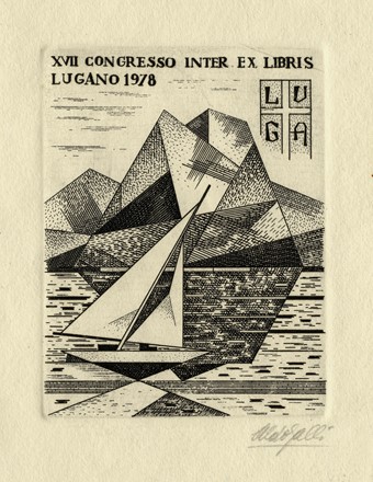 Aldo Galli  (Como, 1906 - Lugano, 1981) : Lotto composto di 7 ex libris.  Mario Radice  (Como, 1898 - Milano, 1987)  - Auction Arte Antica, Moderna e Contemporanea - Libreria Antiquaria Gonnelli - Casa d'Aste - Gonnelli Casa d'Aste