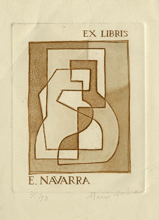  Aldo Galli  (Como, 1906 - Lugano, 1981) : Lotto composto di 7 ex libris.  Mario Radice  (Como, 1898 - Milano, 1987)  - Auction Arte Antica, Moderna e Contemporanea - Libreria Antiquaria Gonnelli - Casa d'Aste - Gonnelli Casa d'Aste