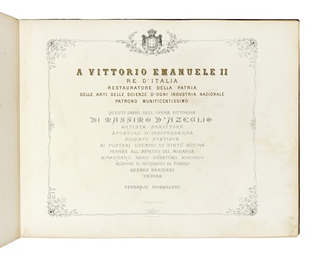  Cesare Bernieri : L'opera pittorica di Massimo D?Azeglio riprodotta in fotografia da Cesare Bernieri.  Massimo D'Azeglio  (Torino, 1798 - 1866)  - Auction Books, Autographs and Manuscripts - Libreria Antiquaria Gonnelli - Casa d'Aste - Gonnelli Casa d'Aste