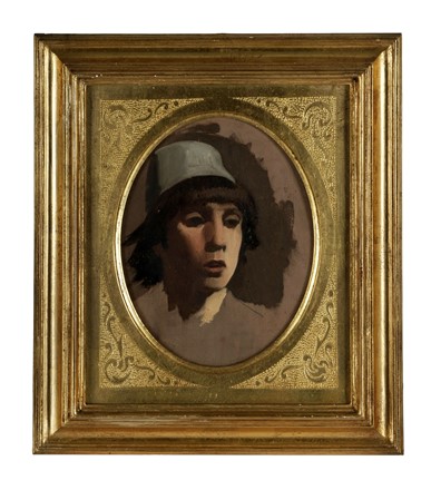  Vito (d') Ancona  (Pesaro, 1824 - Firenze, 1884) [attribuito a] : Studio per volto di giovane in costume/schizzi di studio.  - Asta Arte Antica, Moderna e Contemporanea - Libreria Antiquaria Gonnelli - Casa d'Aste - Gonnelli Casa d'Aste