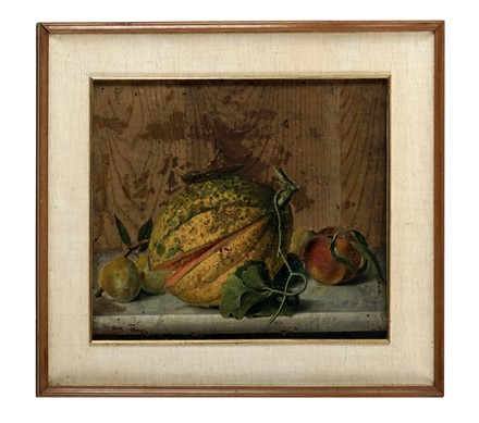  Giorgio Lucchesi  (Lucca, 1855 - 1941) : Natura morta con popone e pesca.  - Auction Arte Antica, Moderna e Contemporanea - Libreria Antiquaria Gonnelli - Casa d'Aste - Gonnelli Casa d'Aste