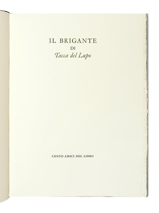  Bacchelli Riccardo : Il brigante di Tacca del Lupo.  Luciano Minguzzi  (Bologna, 1911 - Milano, 2004)  - Asta Libri, autografi e manoscritti - Libreria Antiquaria Gonnelli - Casa d'Aste - Gonnelli Casa d'Aste