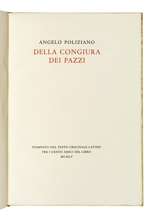  Poliziano Angelo : Della congiura dei Pazzi. Bodoni, Mardersteig, Libro d'Artista, Collezionismo e Bibliografia, Collezionismo e Bibliografia, Collezionismo e Bibliografia  Renato Guttuso  (Bagheria, 1911 - Roma, 1987)  - Auction Books, Autographs and Manuscripts - Libreria Antiquaria Gonnelli - Casa d'Aste - Gonnelli Casa d'Aste