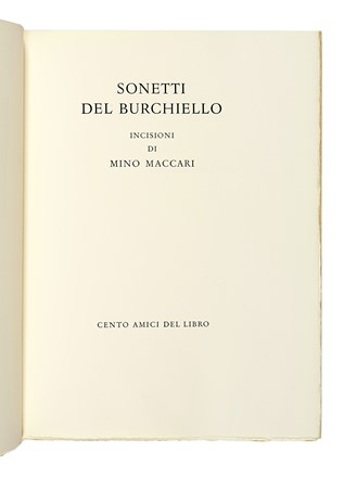  Burchiello : Sonetti.  Mino Maccari  (Siena, 1898 - Roma, 1989)  - Asta Libri, autografi e manoscritti - Libreria Antiquaria Gonnelli - Casa d'Aste - Gonnelli Casa d'Aste