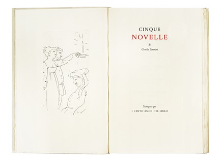  Sermini Gentile : Cinque novelle [...] nota di Domenico De Robertis. Libro d'Artista, Mardersteig, Bodoni, Collezionismo e Bibliografia, Collezionismo e Bibliografia, Collezionismo e Bibliografia  Carlo Mattioli  (Modena, 1911 - Parma, 1994)  - Auction Books, Autographs and Manuscripts - Libreria Antiquaria Gonnelli - Casa d'Aste - Gonnelli Casa d'Aste