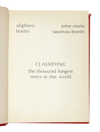  Boetti Alighiero : Classifying the thousand longest rivers in the world. Libro d'Artista, Collezionismo e Bibliografia  - Auction Books, Autographs and Manuscripts - Libreria Antiquaria Gonnelli - Casa d'Aste - Gonnelli Casa d'Aste