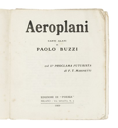  Buzzi Paolo : Aeroplani.  - Asta Libri, autografi e manoscritti - Libreria Antiquaria Gonnelli - Casa d'Aste - Gonnelli Casa d'Aste