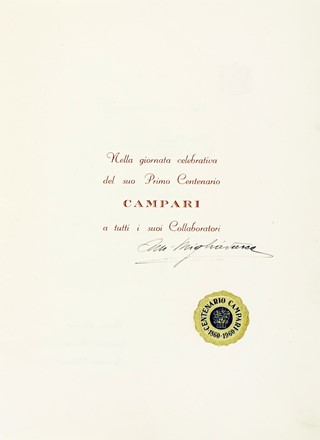  Ferrigni Mario : La pubblicit� di una grande casa italiana.  - Asta Libri, autografi e manoscritti - Libreria Antiquaria Gonnelli - Casa d'Aste - Gonnelli Casa d'Aste