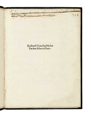  Mancinelli Antonio : Scribendi orandique modus... Umanesimo, Grammatica, Filosofia, Letteratura  - Auction Books, Autographs and Manuscripts - Libreria Antiquaria Gonnelli - Casa d'Aste - Gonnelli Casa d'Aste