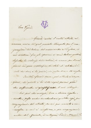 Raccolta di 7 lettere di cantanti (tra cui Giuseppina Strepponi), direttori d'orchestra ecc. Musica, Musica, Teatro, Spettacolo  - Auction Books, Autographs and Manuscripts - Libreria Antiquaria Gonnelli - Casa d'Aste - Gonnelli Casa d'Aste