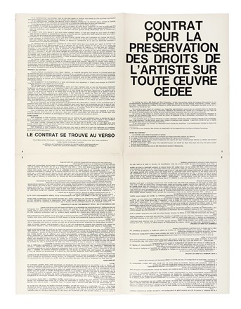  Siegelaub Seth : Contrat pour la preservation des droits de l'artiste sur toute oeuvre cede�. Arte, Diritto, Storia, Diritto e Politica  - Auction Books, Autographs and Manuscripts - Libreria Antiquaria Gonnelli - Casa d'Aste - Gonnelli Casa d'Aste