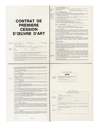  Siegelaub Seth : Contrat pour la preservation des droits de l'artiste sur toute oeuvre cede�. Arte, Diritto, Storia, Diritto e Politica  - Auction Books, Autographs and Manuscripts - Libreria Antiquaria Gonnelli - Casa d'Aste - Gonnelli Casa d'Aste