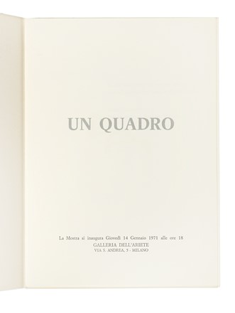  Paolini Giulio : Un quadro. Arte, Cataloghi di arte, Monografie di artisti, Arte, Collezionismo e Bibliografia  - Auction Books, Autographs and Manuscripts - Libreria Antiquaria Gonnelli - Casa d'Aste - Gonnelli Casa d'Aste